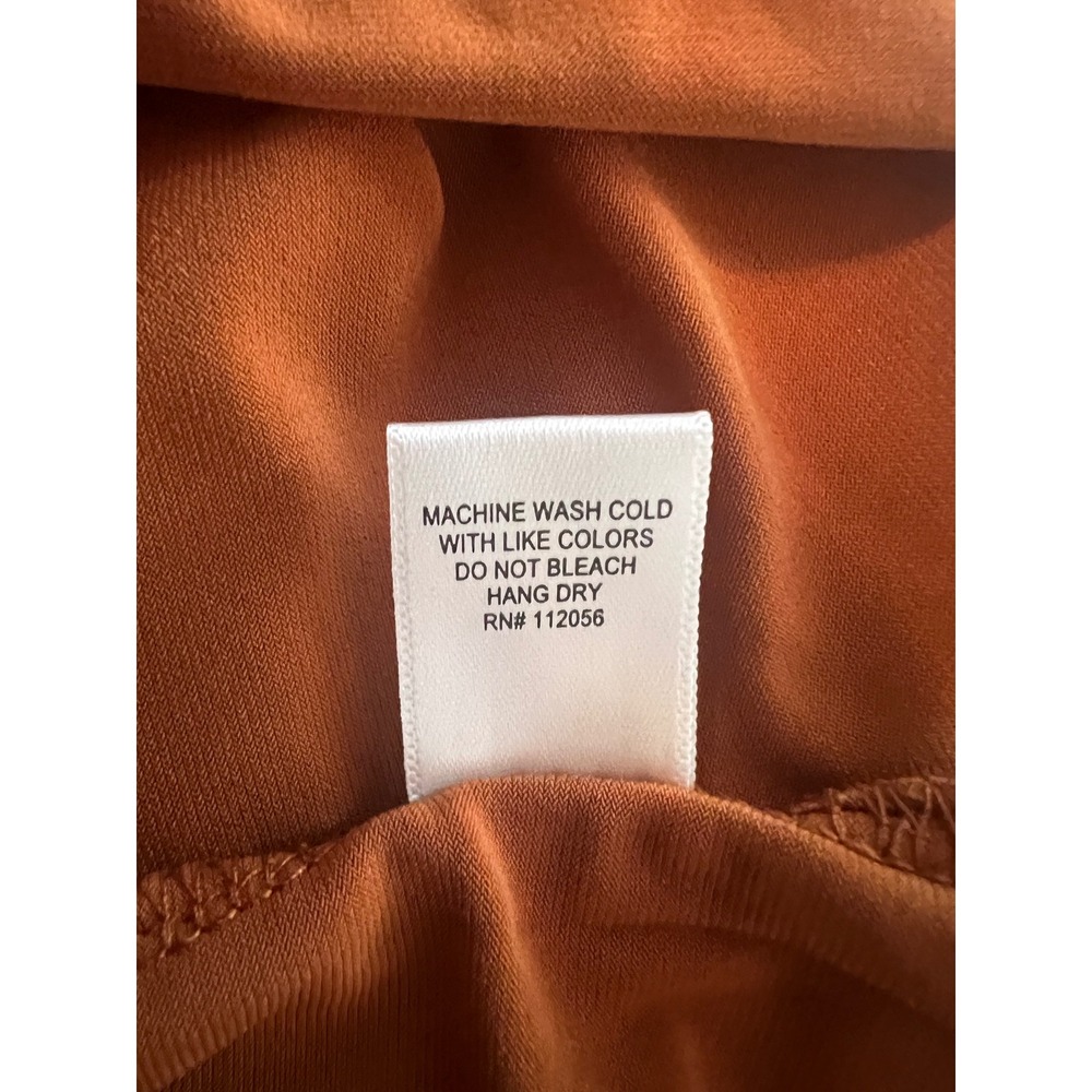 Sleeveless Front Knot Twisted Draped Knit Top Burnt Orange Rust Crew Neck L - Picture 10 of 10